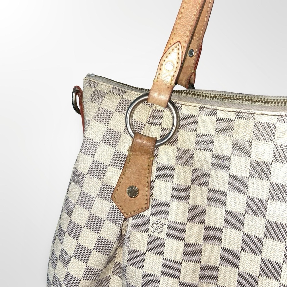 Louis Vuitton Damier Azur Evora MM Vintage Shoulder Tote Bag Checkered Purse - Picture 12 of 16